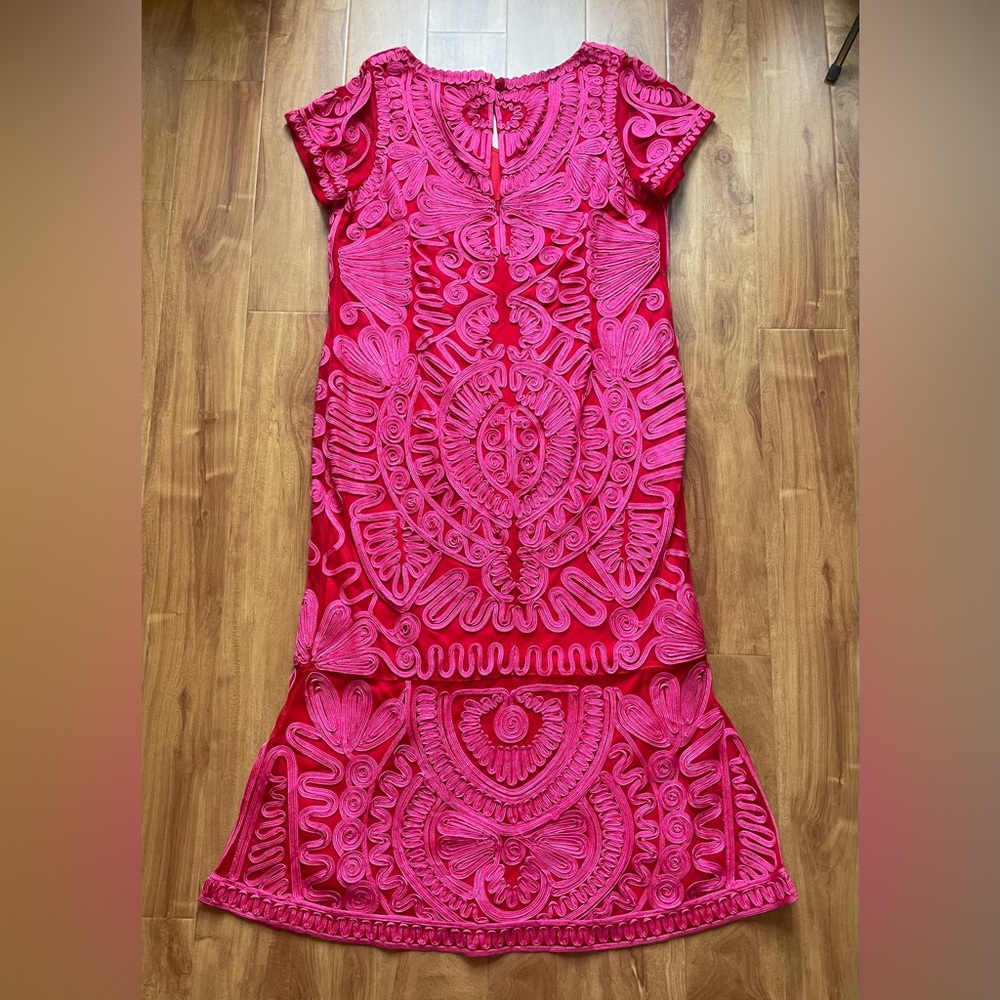 JS Collections Pink Ruffled Maxi Gown - Picture 13 of 15